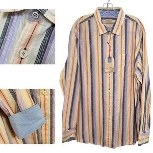 TOMMY BAHAMA Jeans Bars Stripes Sunburst Cotton L/S Button Down Shirt XXL NWT
